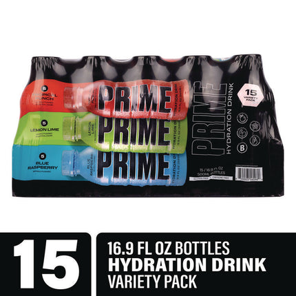 Hydration Drink Variety Pack, Assorted Flavors, 6.9 oz Bottle, 15/Carton