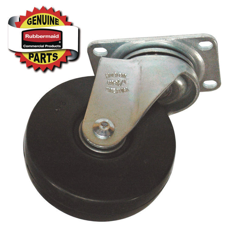4" Caster for the 3/4" Std Duty Tilt Truck, Rigid Mount Plate, 4" Wheel, Black/Gray
