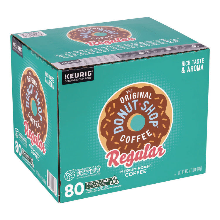 Donut Shop Coffee K-Cups, Regular, 80/Carton