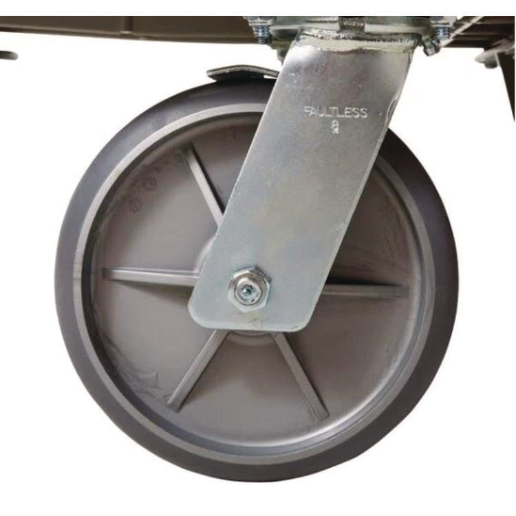 8" Swivel Caster with Brake for Housekeeping Cart, Mount Plate Stem, 8" Wheel, B/Silver, Set