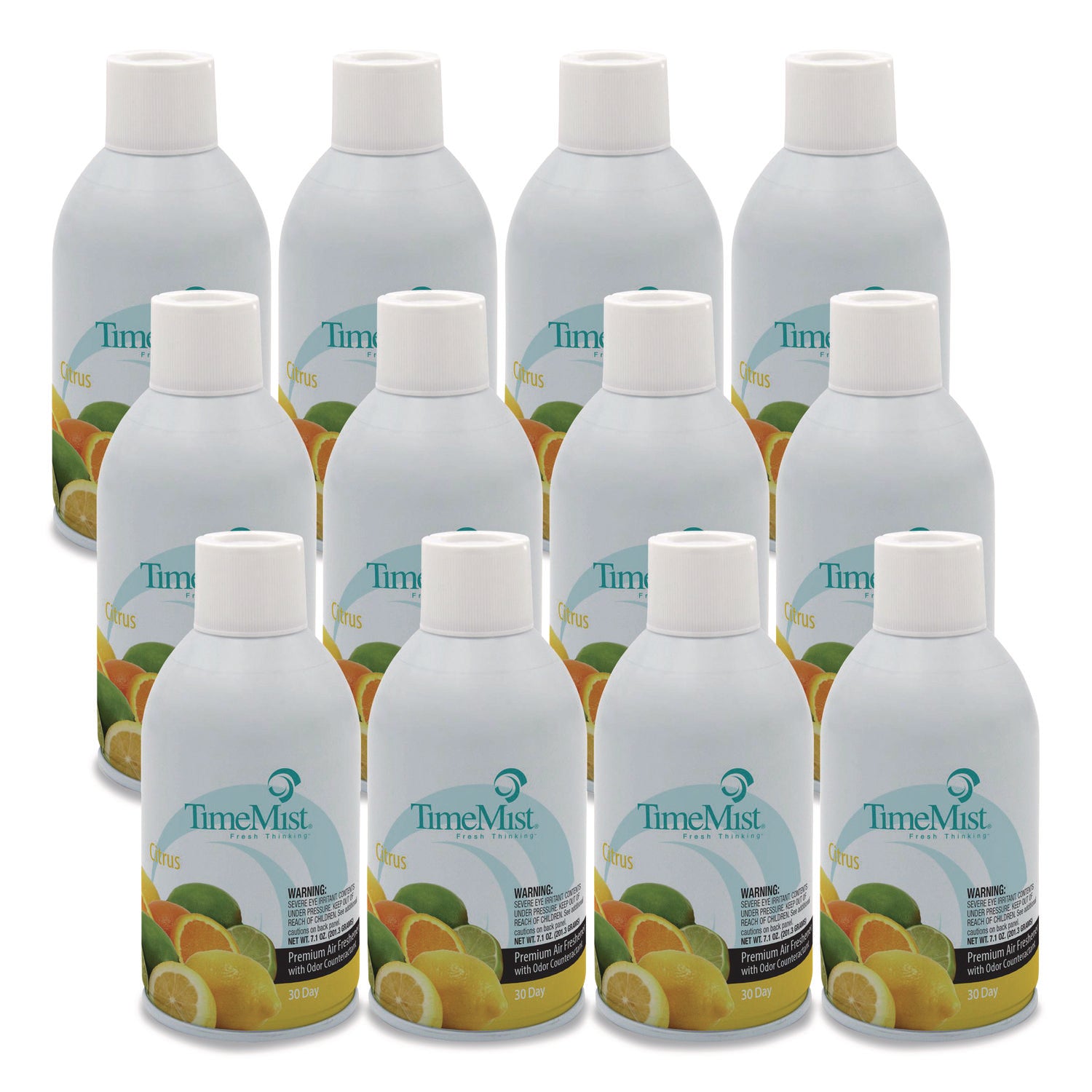 Premium Metered Air Freshener Refill, Citrus, 7.1 oz Aerosol Spray, 12/Carton
