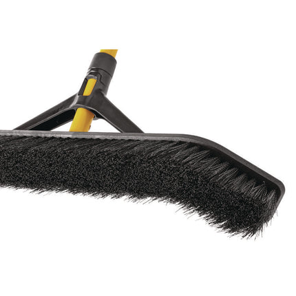 Maximizer Push-To-Center Broom, Poly Bristles, 36 X 58.13, Steel Handle, Yellow/black