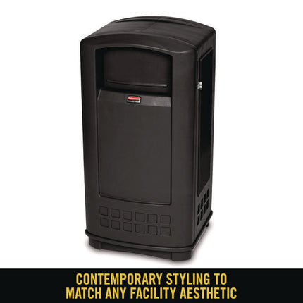 Plaza Jr. Container, 35 gal, Plastic, Black