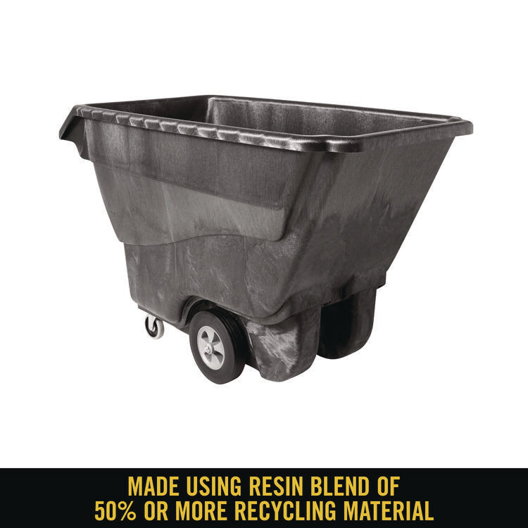 1 cu yd Structural Foam Tilt Truck, Standard Duty, 1,250 lb Capacity, Black
