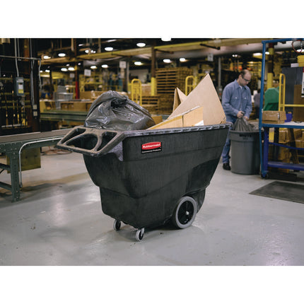 1 cu yd Structural Foam Tilt Truck, Heavy Duty, 2,100 lb Capacity, Black