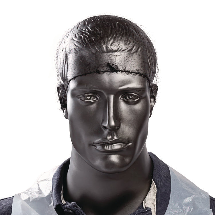 Lightweight Latex-Free Hairnets, Nylon, 24", Black, 144/Box, 20 Boxes/Carton