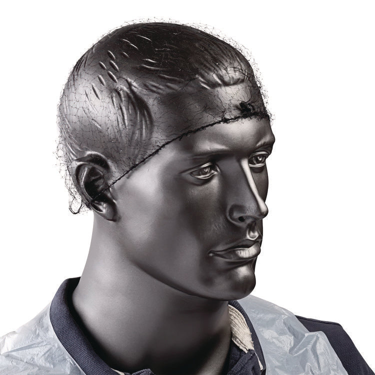 Lightweight Latex-Free Hairnets, Nylon, 24", Black, 144/Box, 20 Boxes/Carton