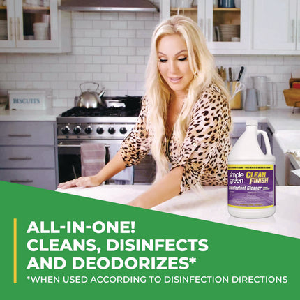 Clean Finish Disinfectant Cleaner, Herbal, 1 gal Bottle, 4/Carton