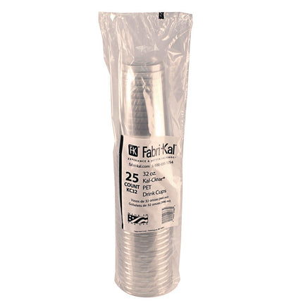 Kal-Clear PET Cold Drink Cups, 32 oz, Plastic, Clear, 25/Sleeve, 12 Sleeves/Carton