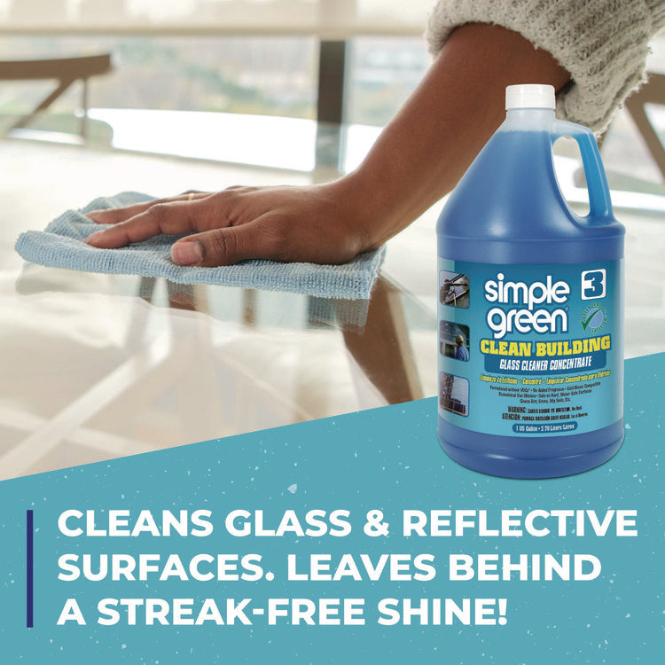 Clean Building Glass Cleaner Concentrate, Unscented, 1gal Bottle