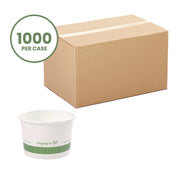 Soup Containers, 8 oz, 3.5" Diameter x 2.4" h, White/Green, Paper, 1,000/Carton
