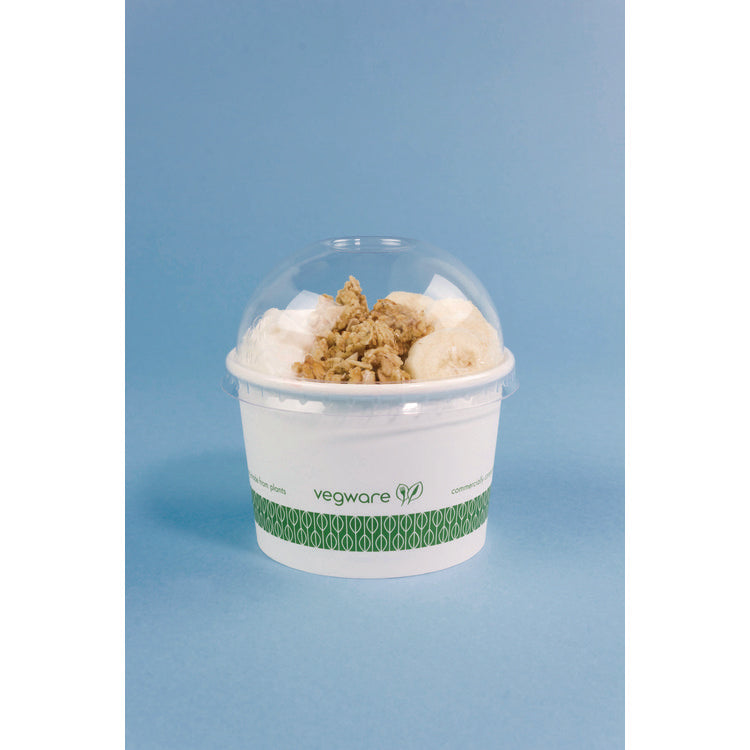 Soup Containers, 8 oz, 3.5" Diameter x 2.4" h, White/Green, Paper, 1,000/Carton