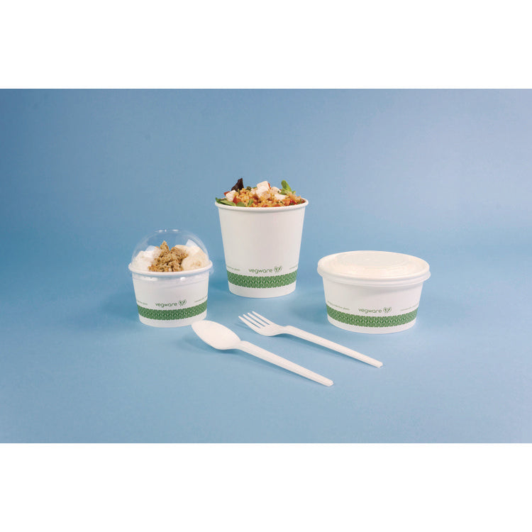 Soup Containers, 12 oz, 4.5" Diameter x 2.5" h, White/Green, Paper, 500/Carton