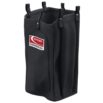 Housekeeping Cart Standard Bag, 23 Gal, 15.6" x 12.37" x 30", Black