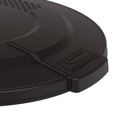 55-Gallon Utility Trash Can Lid, 28.25 x 26.75 x 3, Black