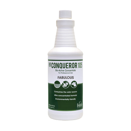 Bio Conqueror 105 Enzymatic Odor Counteractant Concentrate, Fabulous, 32 oz Bottles, 12/Carton