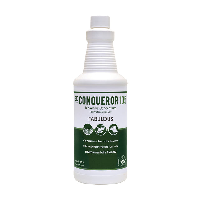 Bio Conqueror 105 Enzymatic Odor Counteractant Concentrate, Fabulous, 32 oz Bottles, 12/Carton