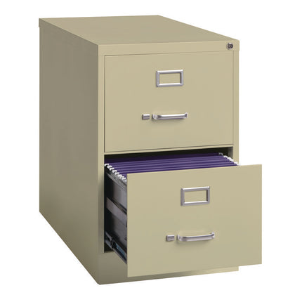 Two-Drawer Economy Vertical File, 2 Legal Size Drawers: File/File, Putty, 18 x 26.5 x 28.37