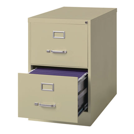 Two-Drawer Economy Vertical File, 2 Legal Size Drawers: File/File, Putty, 18 x 26.5 x 28.37