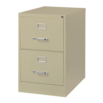 Two-Drawer Economy Vertical File, 2 Legal Size Drawers: File/File, Putty, 18 x 26.5 x 28.37