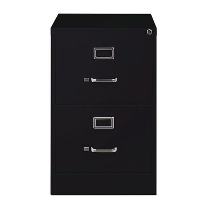 Two-Drawer Economy Vertical File, 2 Legal-Size File Drawers, Black, 18 x 26.5 x 28.37