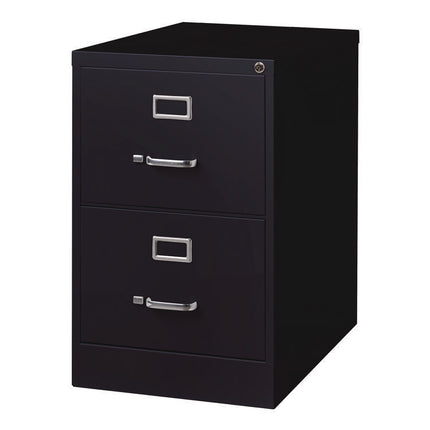 Two-Drawer Economy Vertical File, 2 Legal-Size File Drawers, Black, 18 x 26.5 x 28.37