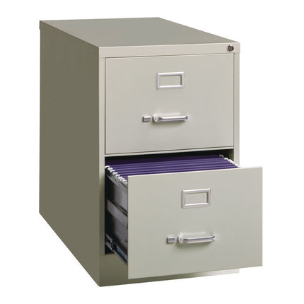 Two-Drawer Economy Vertical File, 2 Legal-Size File Drawers, Light Gray, 18 x 26.5 x 28.37