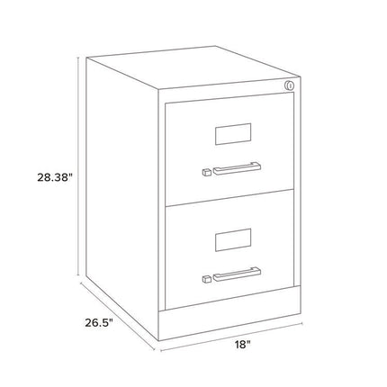 Two-Drawer Economy Vertical File, 2 Legal-Size File Drawers, Light Gray, 18 x 26.5 x 28.37