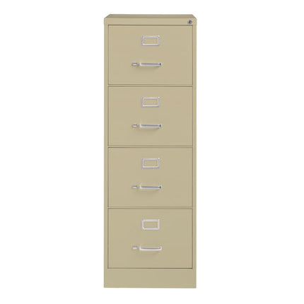 Four-Drawer Economy Vertical File, 4 Legal-Size File Drawers, Putty, 18" x 26.5" x 52"