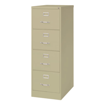 Four-Drawer Economy Vertical File, 4 Legal-Size File Drawers, Putty, 18" x 26.5" x 52"