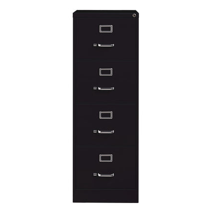 Four-Drawer Economy Vertical File, 4 Legal-Size File Drawers, Black, 18" x 26.5" x 52"