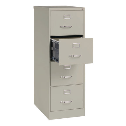 Four-Drawer Economy Vertical File, 4 Legal-Size File Drawers, Light Gray, 18" x 26.5" x 2"