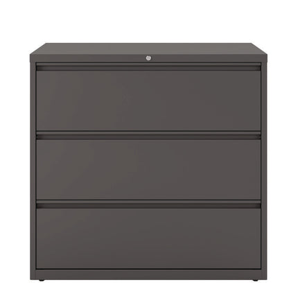 Lateral File, 3 Letter/Legal/A4 -Size File Drawers, Charcoal, 42" x 18.63" x 40.25"