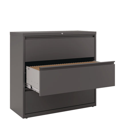 Lateral File, 3 Letter/Legal/A4 -Size File Drawers, Charcoal, 42" x 18.63" x 40.25"