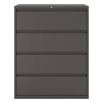 Lateral File, 4 Letter/Legal/A4 -Size File Drawers, Charcoal, 42" x 18.63" x 52.5"