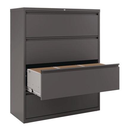 Lateral File, 4 Letter/Legal/A4 -Size File Drawers, Charcoal, 42" x 18.63" x 52.5"