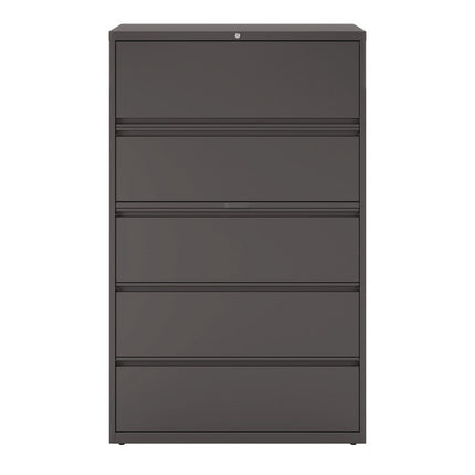 Lateral File, 5 Letter/Legal/A4 -Size File Drawers, Charcoal, 42" x 18.63" x 67.63"