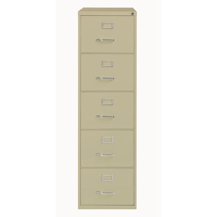 Five-Drawer Economy Vertical File, 5 Legal-Size File Drawers, Putty, 18" x 26.5" x 61.37"