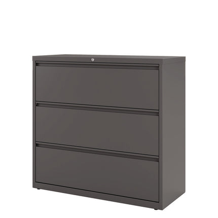 Lateral File, 3 Letter/Legal/A4 -Size File Drawers, Charcoal, 42" x 18.63" x 40.25"