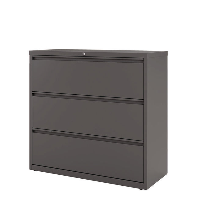 Lateral File, 3 Letter/Legal/A4 -Size File Drawers, Charcoal, 42" x 18.63" x 40.25"