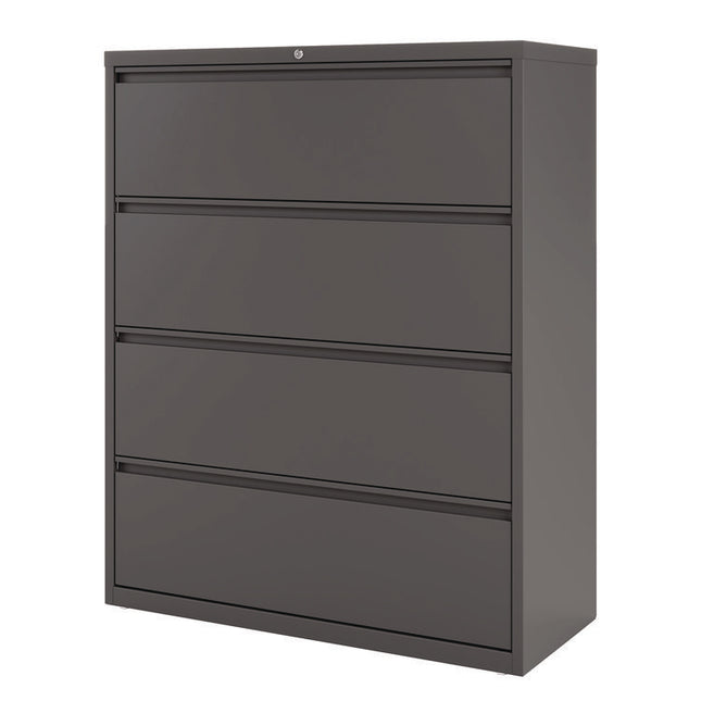 Lateral File, 4 Letter/Legal/A4 -Size File Drawers, Charcoal, 42" x 18.63" x 52.5"