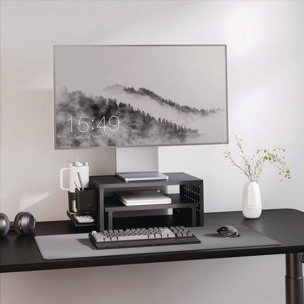 Pegboard Riser, For 32" Monitors, 15.9 x 11.8 x 7.3, Black, Supports 20 lbs