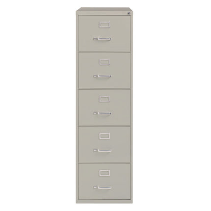 Five-Drawer Economy Vertical File, 5 Legal Size File Drawers, Light Gray, 18" x 26.5" x 61.37"