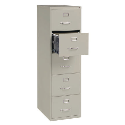 Five-Drawer Economy Vertical File, 5 Legal Size File Drawers, Light Gray, 18" x 26.5" x 61.37"