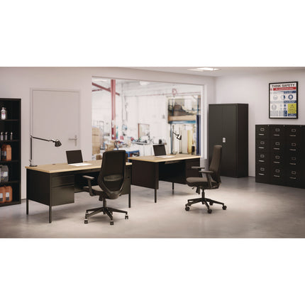 Four-Drawer Economy Vertical File, 4 Letter-Size File Drawers, Black, 15" x 28.5" x 52"