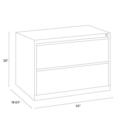 Lateral File, 2 Letter/Legal/A4-Size Drawers, White, 30" x 18.63" x 28"