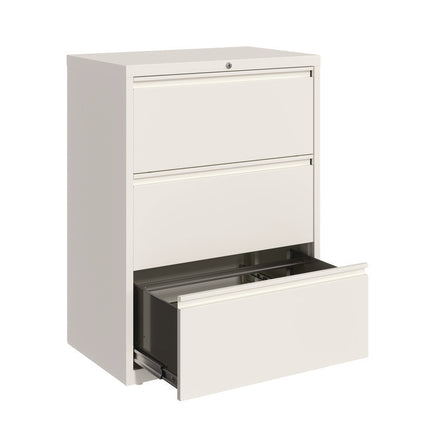 Lateral File, 3 Letter/Legal/A4 -Size File Drawers, White, 30" x 18.63" x 40.25"