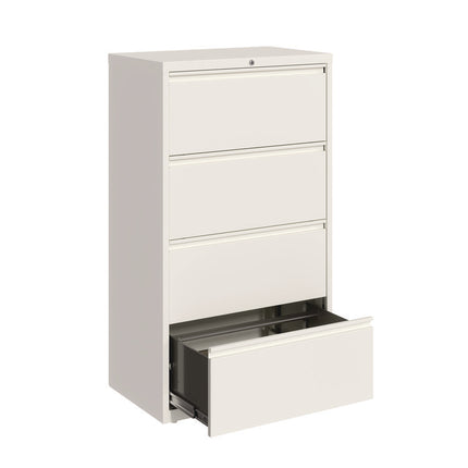 Lateral File, 4 Letter/Legal/A4 -Size File Drawers, White, 30" x 18.63" x 52.5"