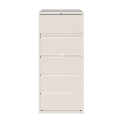 Lateral File, 5 Letter/Legal/A4 -Size File Drawers, White, 30" x 18.63" x 67.63"