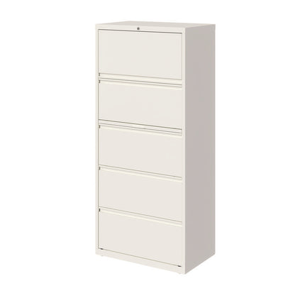 Lateral File, 5 Letter/Legal/A4 -Size File Drawers, White, 30" x 18.63" x 67.63"